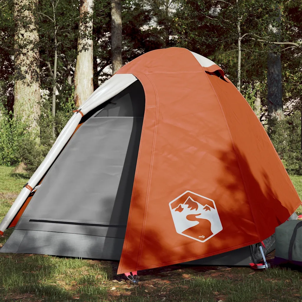Tenda da Campeggio a Cupola 2 Persone Arancione Impermeabile 94329