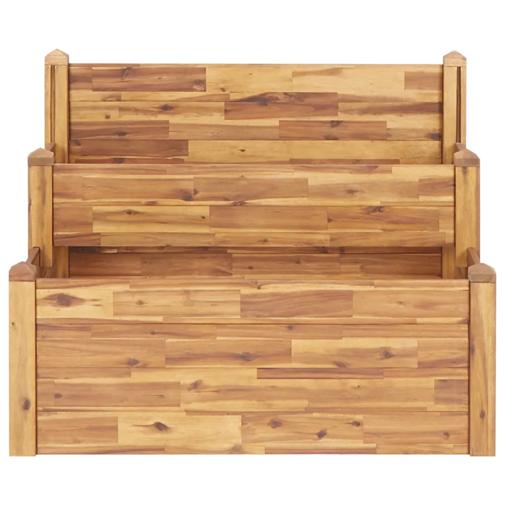 Fioriera da Giardino a 2 Livelli 110x75x84cm Massello di Acacia 46582