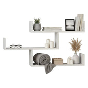Mensola Sadachbia, Scaffale, Ripiano a muro, Scaffalatura multiuso, 119x23h67 cm, Bianco