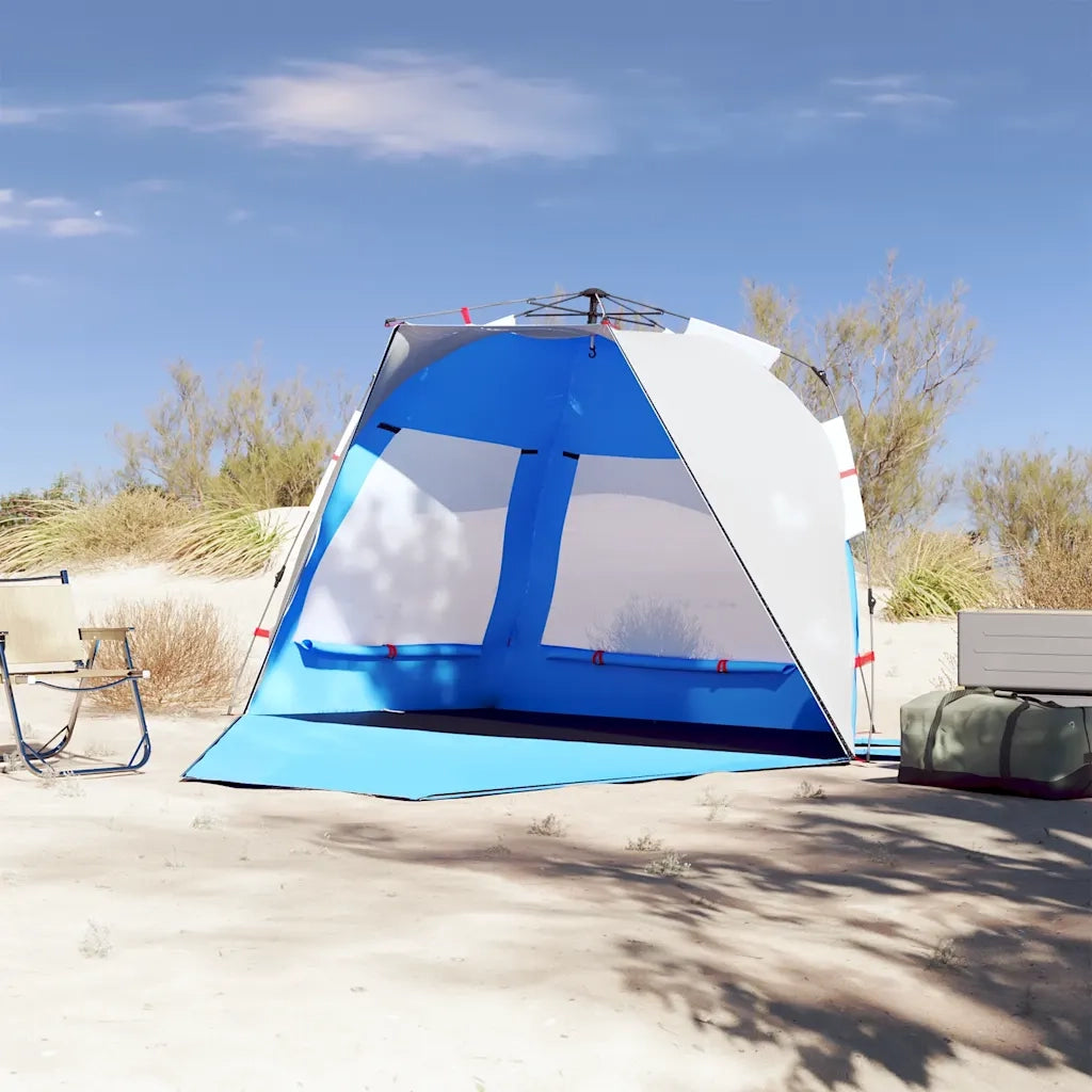 Tenda da Spiaggia 3 Persone-Tenda da campeggio Azzurro Rilascio Rapido Impermeabile 775620