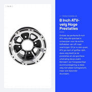 Ruote per ATV 8 pollici - Elevata Prestazione - Installazione Facile - Costruzione Sostenibile - Adatta per Quad/Golfcart - Migliorato Comportamento di Guida - Pneumatico