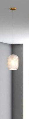 SOSPENSIONE OTTONE SAT. 1 LUCE VETRO BIANCO FOG 1181OS-S1-BF