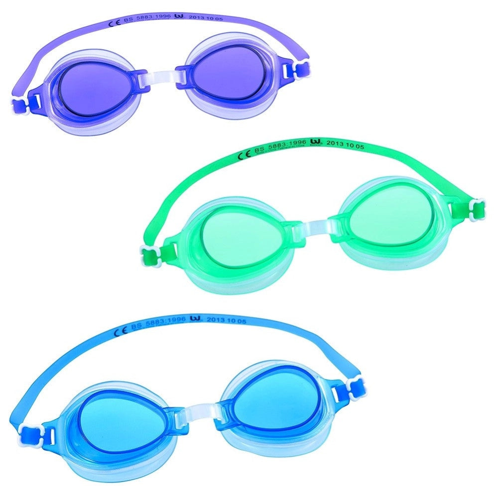 Trade Shop - Occhialini Da Nuoto Per Bambini 3 - 6 Anni Misura Regolabile Colori Assortiti -