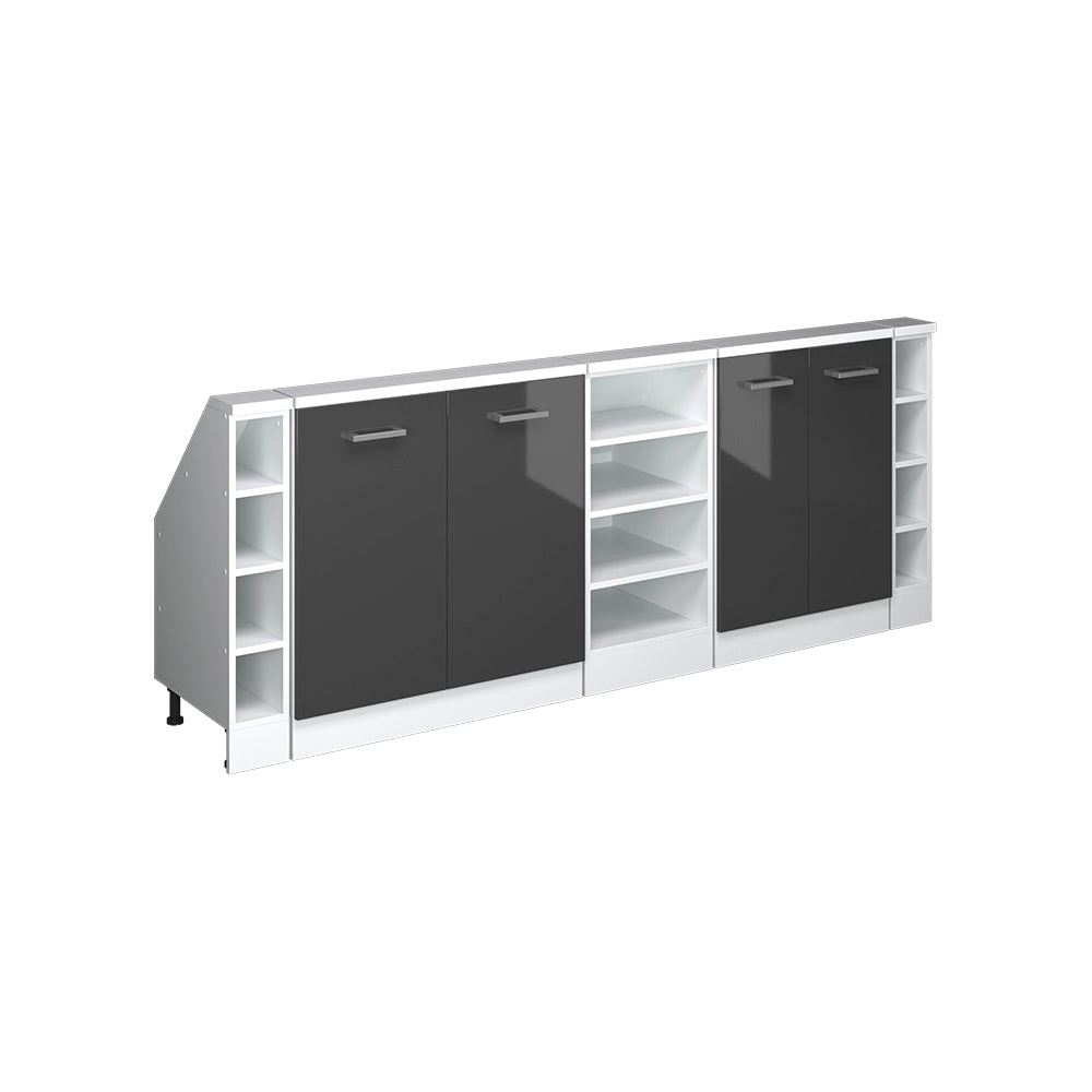 Set di mobili sottotetto Rion Antracite lucido/Bianco Set di 5 Vicco