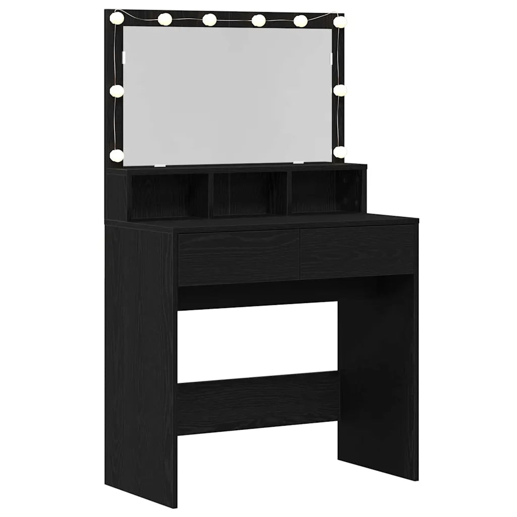 Tavolo da Trucco con cassetto Rovere Nero 80 x 41 x 134,5 cm 871539