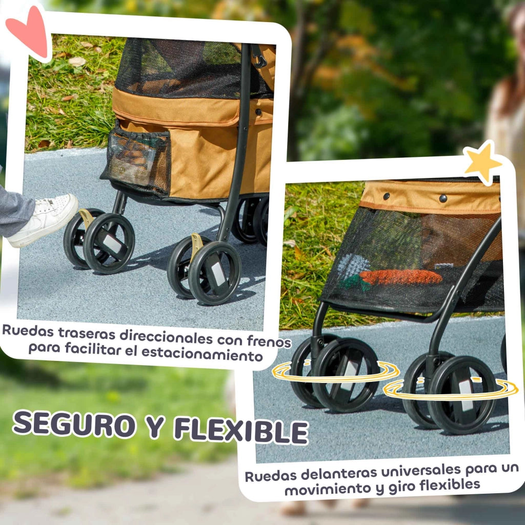 Casetta per Cani Pieghevole ¨C zephmum ¨C Marrone, Acciaio, 60x40x50