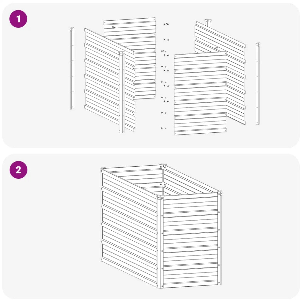 Letto rialzato da giardino Argento 100 x 40 x 55 cm 8006236