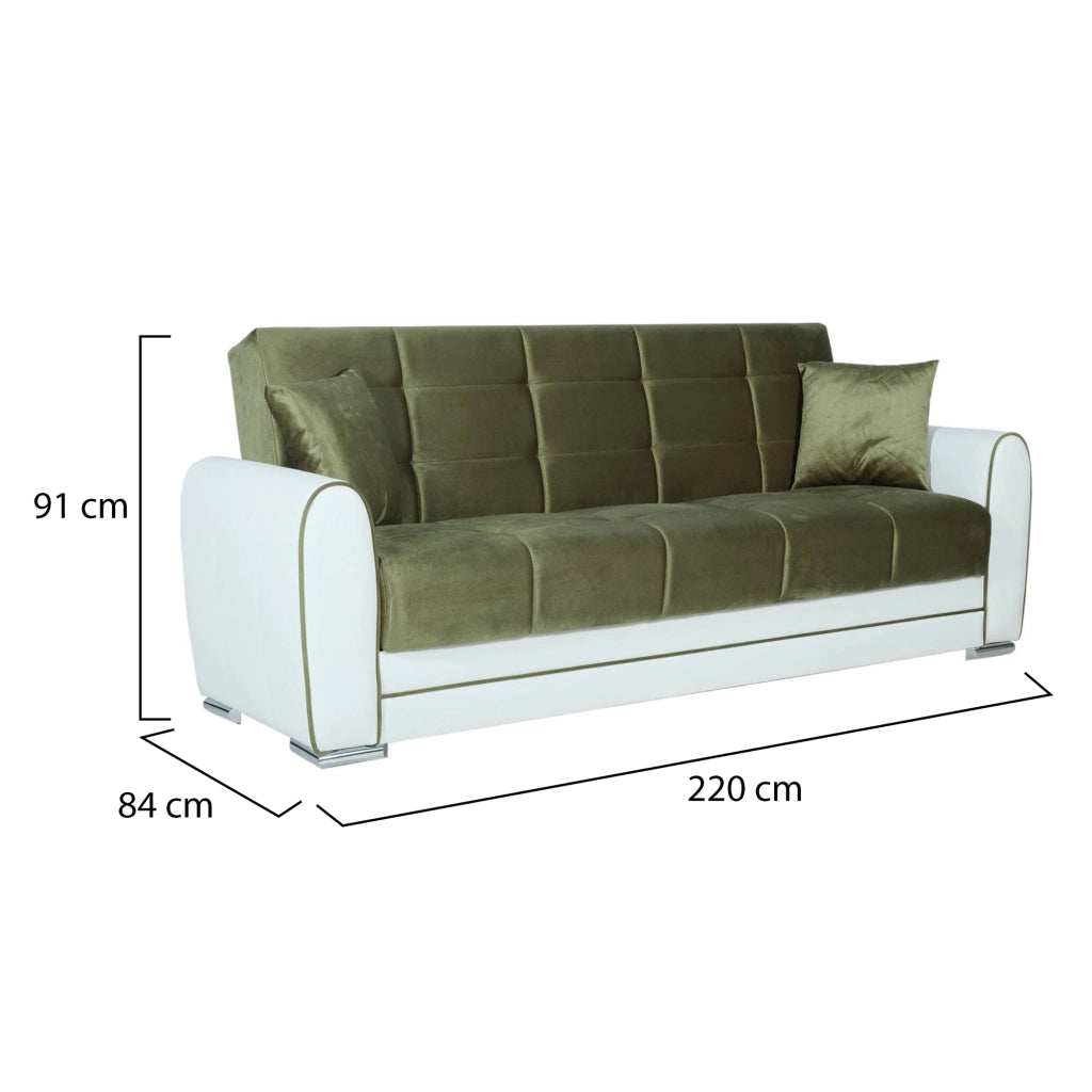 Dike, Divano Letto 3 Posti Contenitore, 84x220 cm Nero