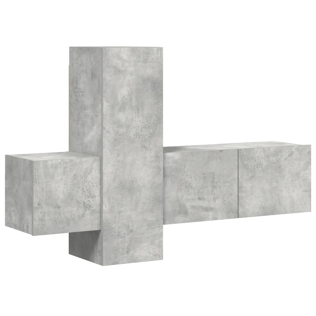 Set Porta TV 3 pz Grigio Cemento in Truciolato  cod mxl 20816