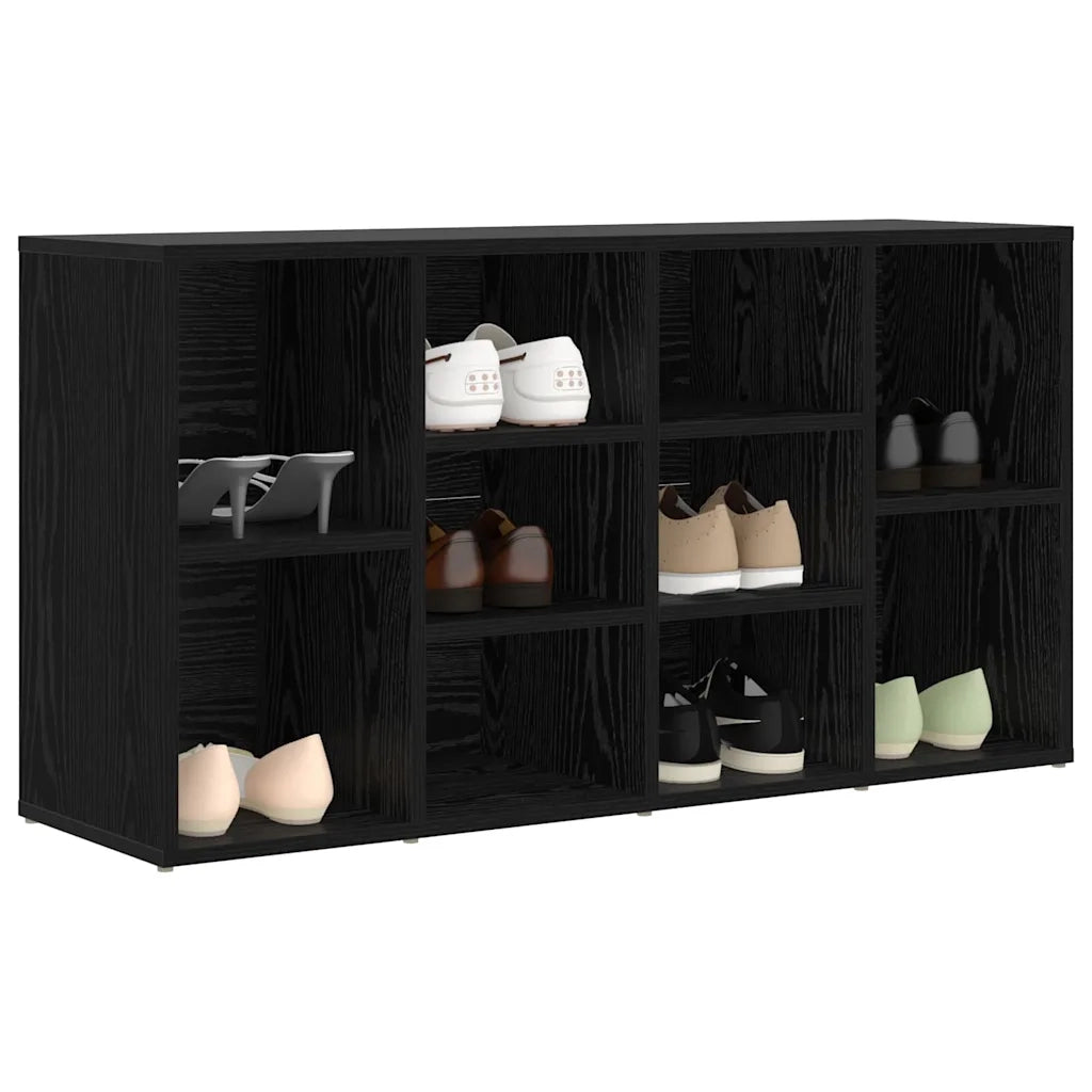 Panca per scarpe con lo scaffale Rovere Nero 103 x 30 x 54,5 cm 875160