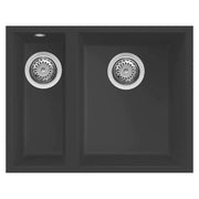 Lavello Elleci Incasso 2 vasche 56x44 Quadra 150 Sottotop Granitek Antracite LGQ15059BSO