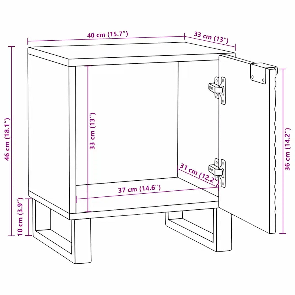 vidaXL Comodini Marrone e Nero 40 x 33.5 x 46 cm