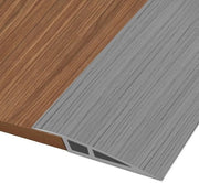 Striscia di transizione PVC per porte, 1M * 7CM, profilo di transizione autofibroso, striscia di transizione per differenze di altezza, striscia di copertura per pavimenti in parquet e laminati (grigio legno, per differenze di altezza da 15mm a 20mm)
