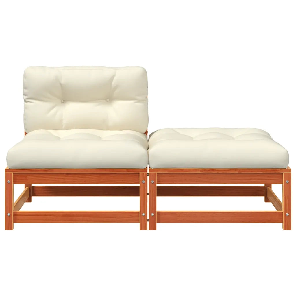 Divano da Giardino Senza Braccioli con Cuscini e Poggiapiedi-Sofa da Giardino-Divano da esterno 744130