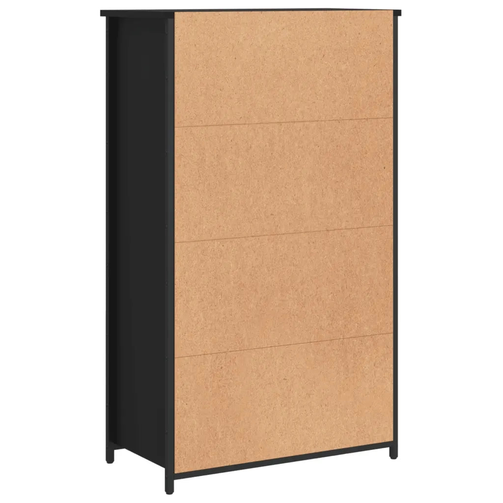 Credenza | Madia | Buffet da pranzo | Armadio da pranzo Nera 62x32x103,5 cm in Legno Multistrato