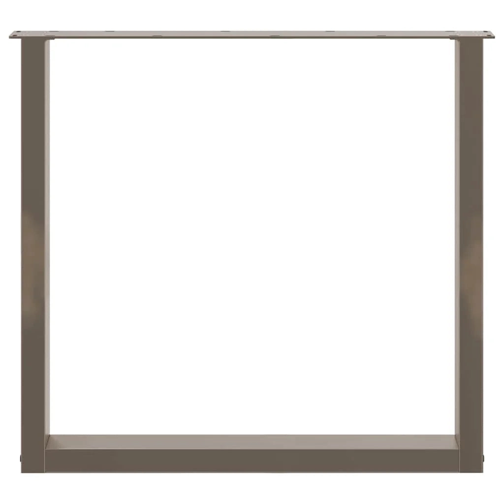 Set di 2 gambe regolabili per tavolo da pranzo a forma di U 80 x 73 cm design moderno acciaio naturale 02_0057431