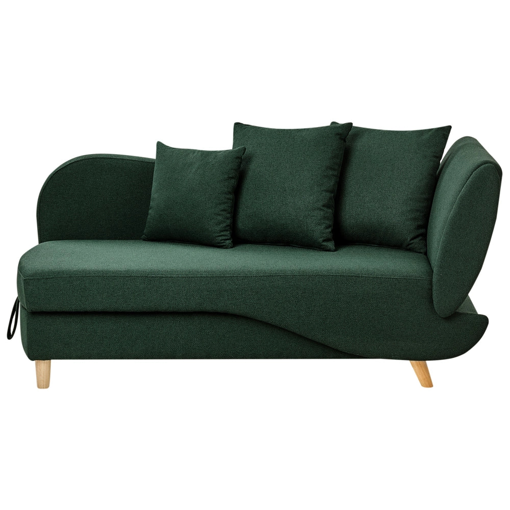 Chaise longue a destra in tessuto verde con contenitore per riporre gli oggetti Soggiorno moderno