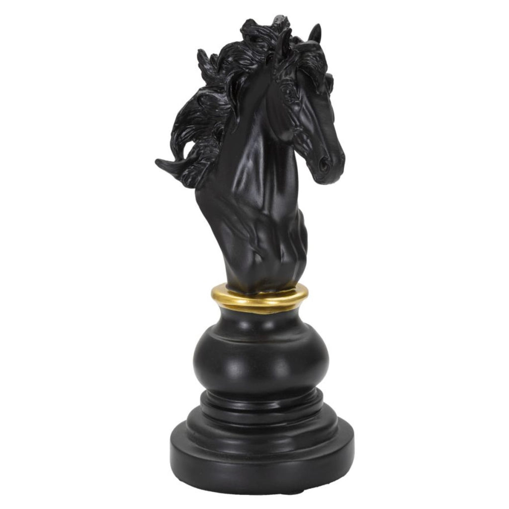Scultura Scacchi 12, Nero, Poliresina, 14x11x27 cm