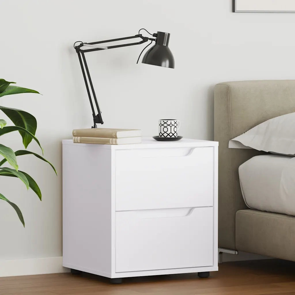 Comodino VISNES Bianco 45x40x50 cm in Legno Multistrato 4108280