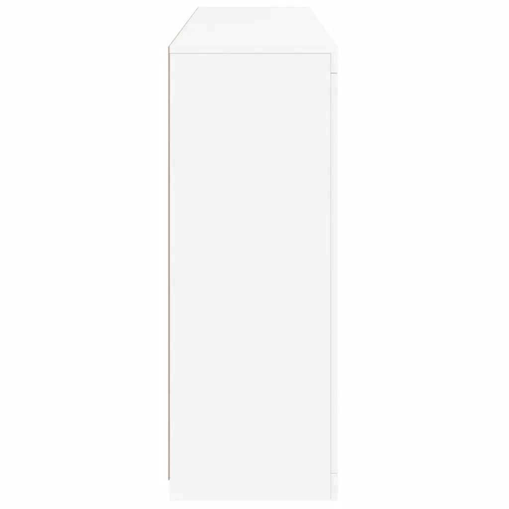 Credenze con Luci LED 3 pz | Madia | Buffet da pranzo | Armadio da pranzo Bianche in Legno Multistrato