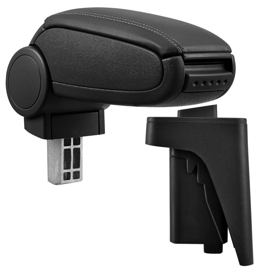 Bracciolo centrale per Audi A3 S3 8P con scomparto imbottito in similpelle nera con cuciture nere 03_0000369