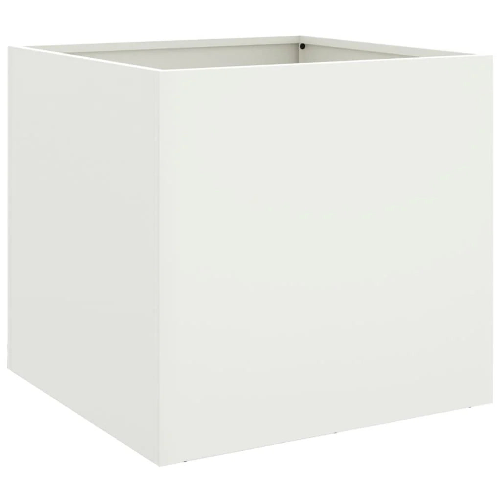 Fioriera rialzata per piante fiori terrazza giardino 49 x 47 x 46 cm acciaio bianco 02_0037621