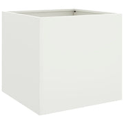 Fioriera rialzata per piante fiori terrazza giardino 49 x 47 x 46 cm acciaio bianco 02_0037621