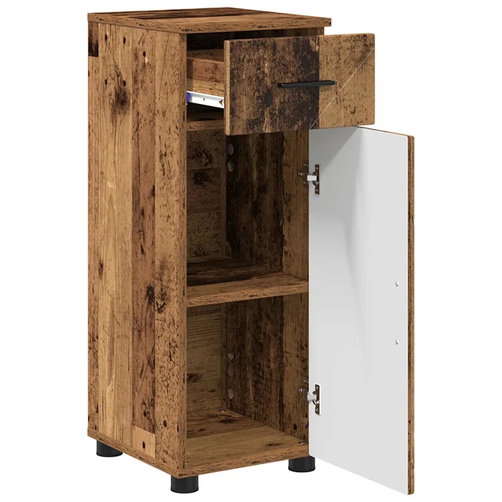 Mobile da Bagno con cassetto Legno vecchio 30 x 35 x 80 cm