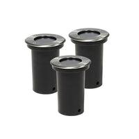 Set di 3 faretti rotondi da incasso per esterni illuminazione decorazione in acciaio inox 2402035