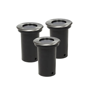Set di 3 faretti rotondi da incasso per esterni illuminazione decorazione in acciaio inox 2402035