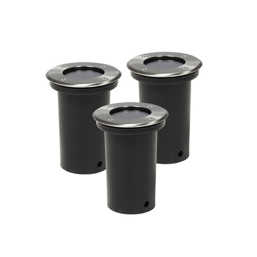 Set di 3 faretti rotondi da incasso per esterni illuminazione decorazione in acciaio inox 2402035