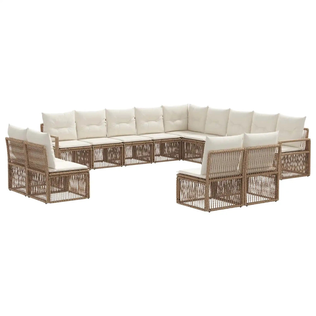 Set Divano da Giardino 13 pcs Beige polyrattan 3435876