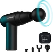 Pistolo di massaggio mini - 4 accessori - 6 intensità - vibrazioni rilassanti - alta potenza - connessione USB-C - durata batteria 1 ora - borsa da viaggio con matraccio massaggiante
