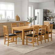 Set da pranzo 9 pz Nero Legno di Quercia Massello 3430403