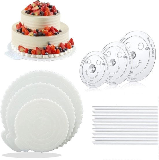 Piatti di taglio per torte riciclabili - stecchi per torte - supporto per torte - piatti per torte - tavoli per torte - piatti per torte in plastica per torte multistrato - decorazione per torte - plastica