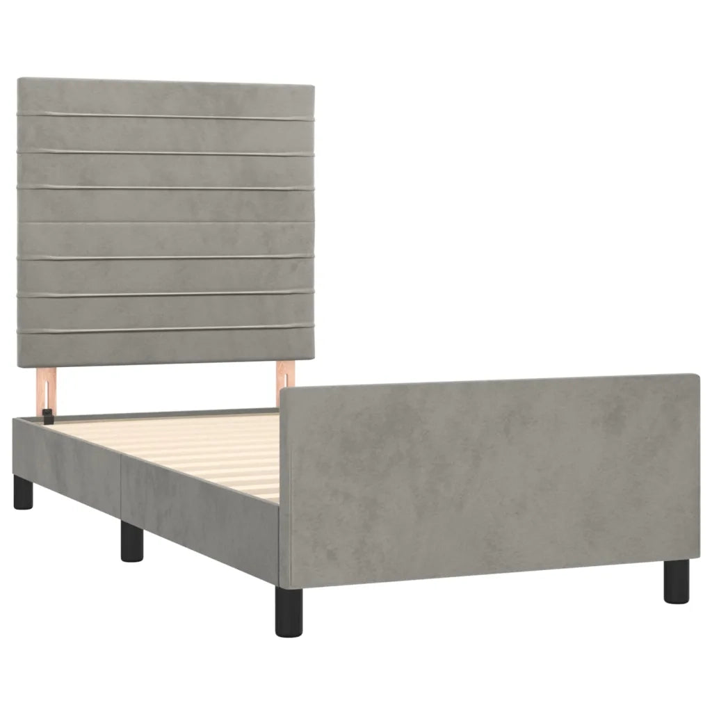 Giroletto senza Materasso Grigio Chiaro 90x200 cm Velluto 3125794