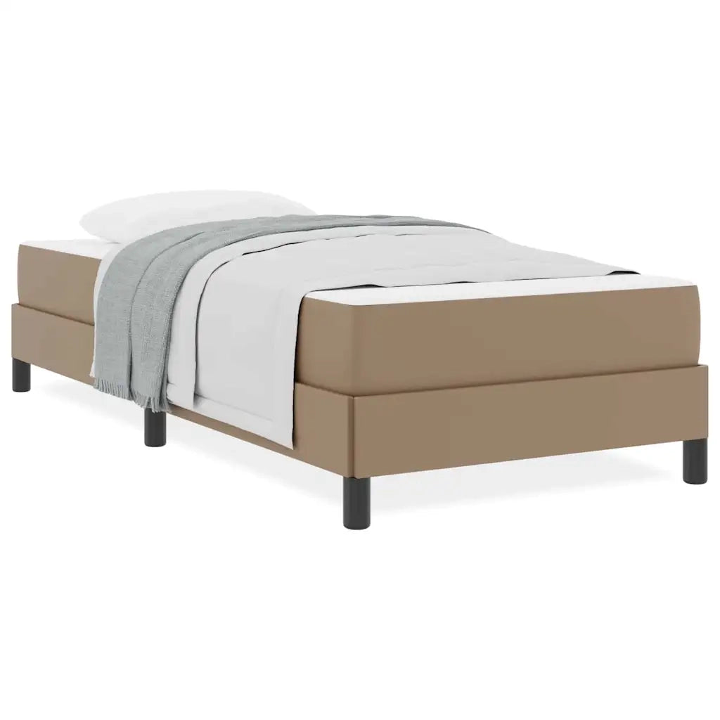 vidaXL Letto con materasso Cappuccino 100 x 200 cm Pelle sintetica