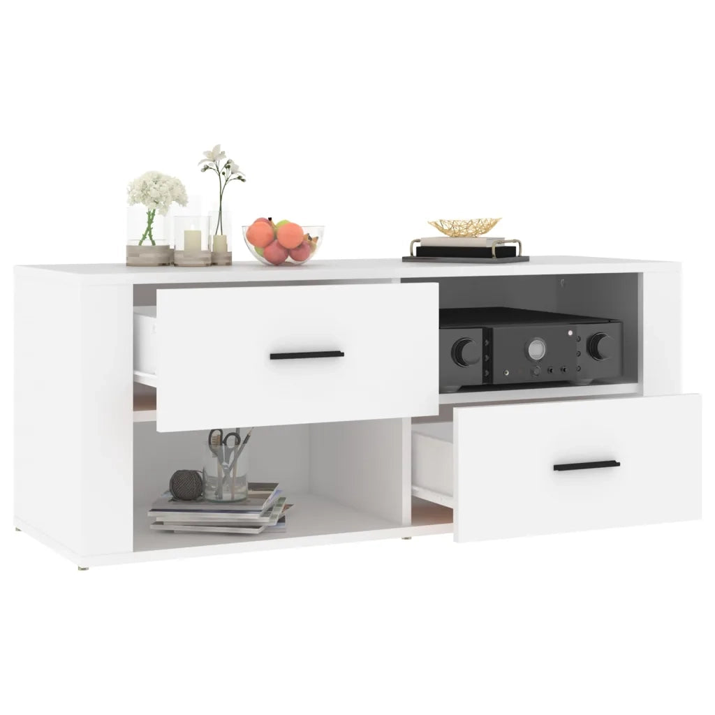 Mobile Porta TV Bianco 100x35x40 cm in Legno Multistrato cod mxl 25877