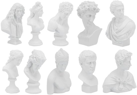 Decorazione per la casa - Scultura romana - Statue di David - 10 pezzi - Materiale di alta qualità resinoso - Duraturo - Decorazione per la casa