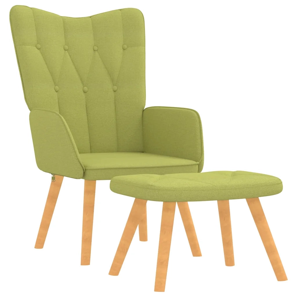 Poltrona Relax con Poggiapiedi Verde in Tessuto cod mxl 26240