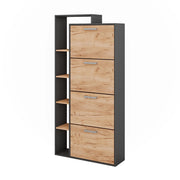 Vicco Scarpiera da ingresso Quercia dorata/antracite 80 x 166.1 cm con 4 scomparti