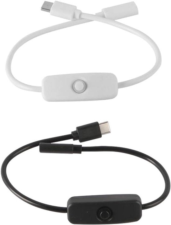 Cavi USB Tipo-C Estensibile con Interruttore 2 pezzi - 30 cm - 501 Pulsante - Maschio a Femmina