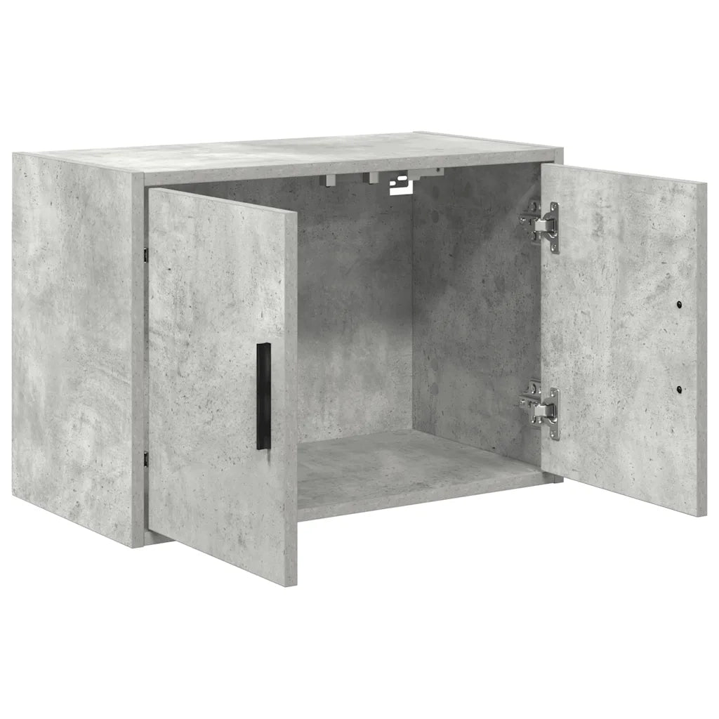 Pensili per Garage 2 pz Grigio Cemento in Legno Multistrato 860650