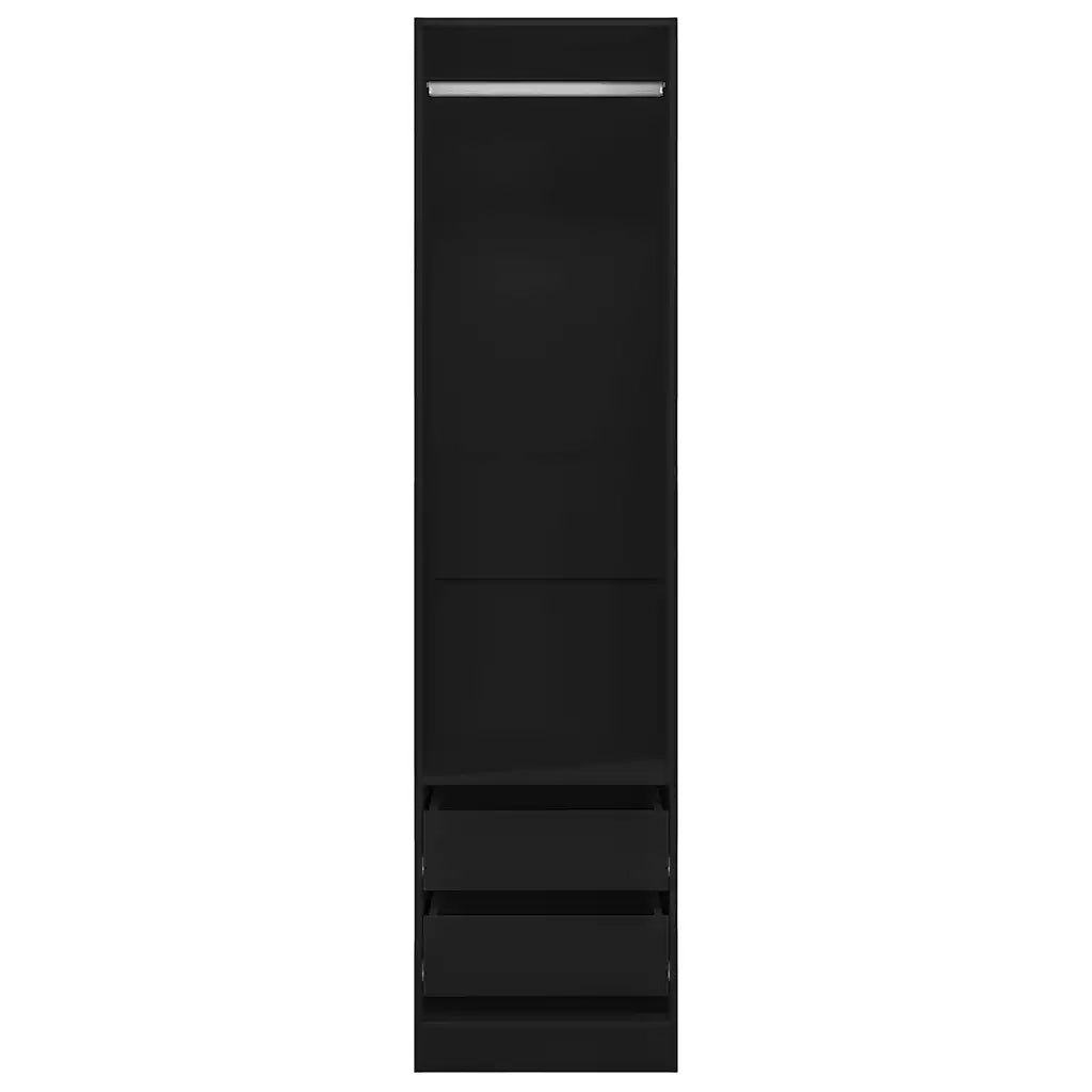 Armadio con Cassetti Nero 50x50x200 cm in Legno Multistrato 800613