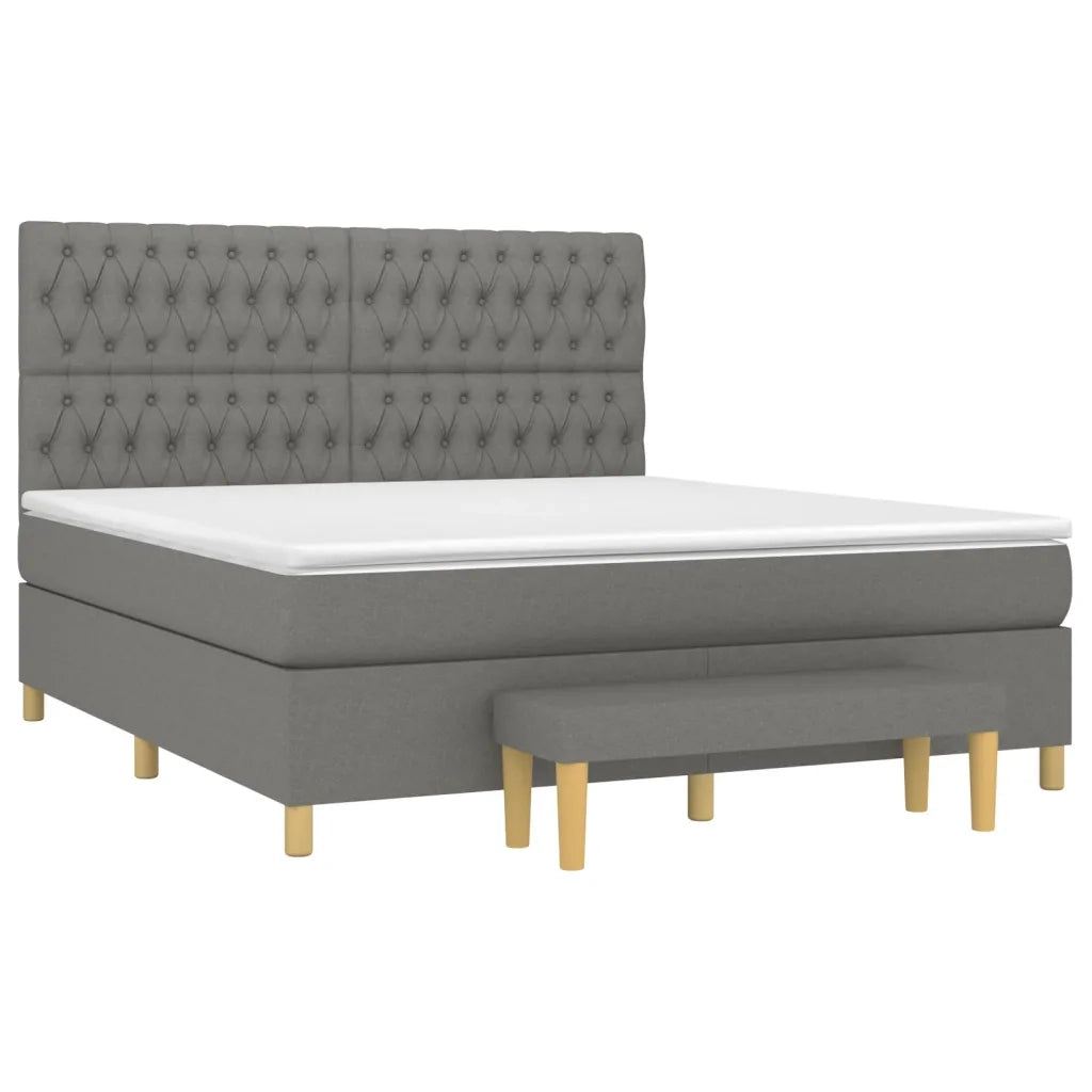 Giroletto a Molle con Materasso Grigio Scuro 180x200 cm Tessuto 3137414