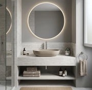 Lavabo ovale da appoggio in ceramica Cappuccino Matt senza foro rubinetto - Feeling Rak Ceramics