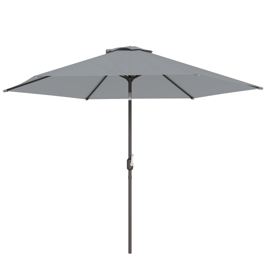 Ombrellone da Giardino Inclinabile 3x3 m ¨C Zephmum ¨C Grigio Metallo Poliestere