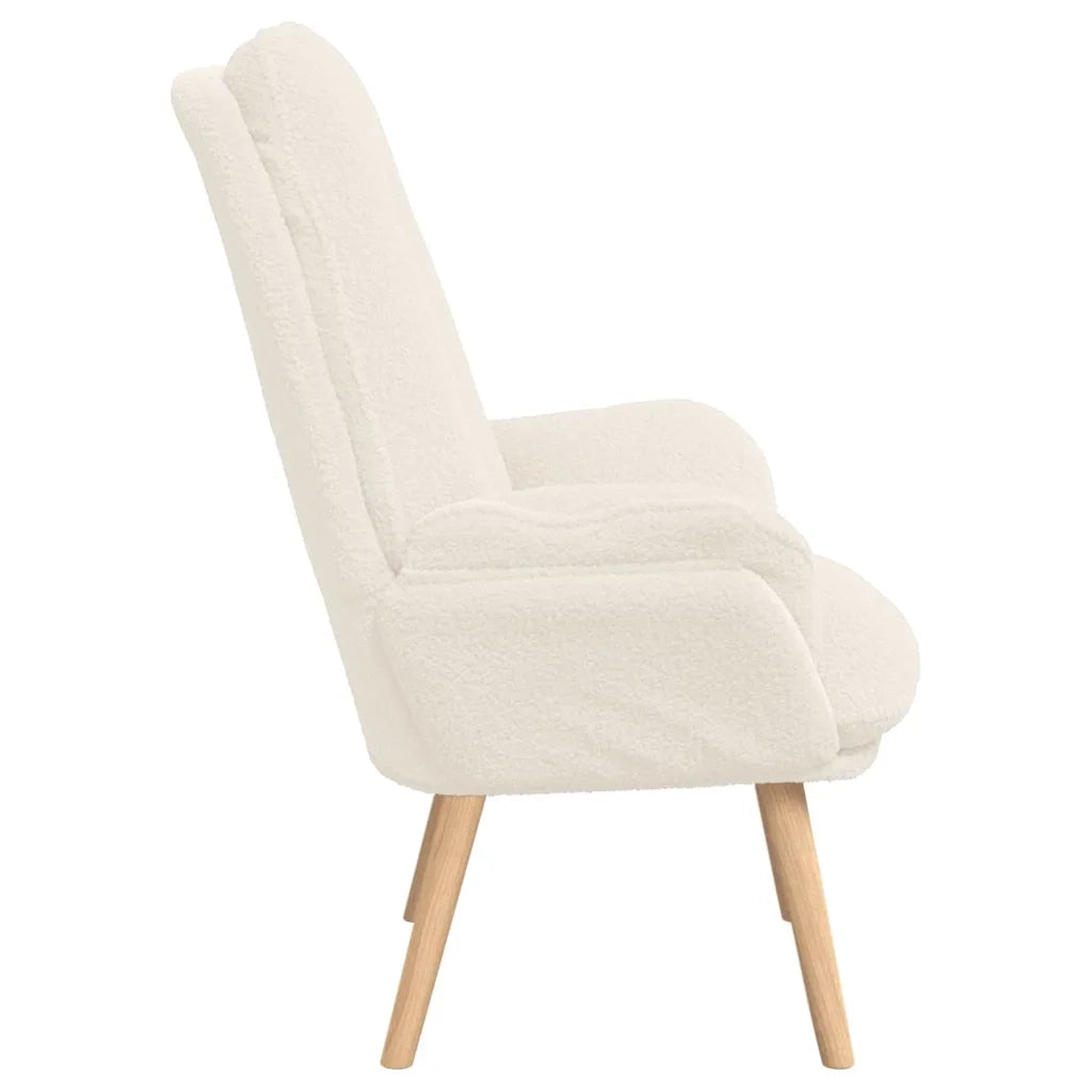 Poltrona | Sedia Relax Crema 69 x 74 x 93 cm Tessuto Sherpa