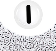 Lettere in Acrilato - 500 pezzi - 4 x 7 mm - Spacer Ronde - Bianco con Testo Nero - Ideale per la Creazione di Gioielli