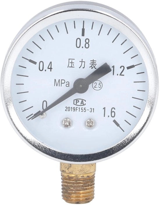 Manometro di vuoto molto preciso - Manometro 1/4 NPT - Cassetta in acciaio inossidabile - Misurazione della pressione dell'aria - Misurazione della pressione dell'acqua - Precisone di classe 2.5